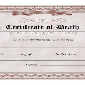 Death Certificate for sale